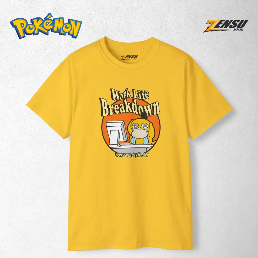 Psyduck Work Life Breakdown - Pokemon | Premium Kaos Anime Z129