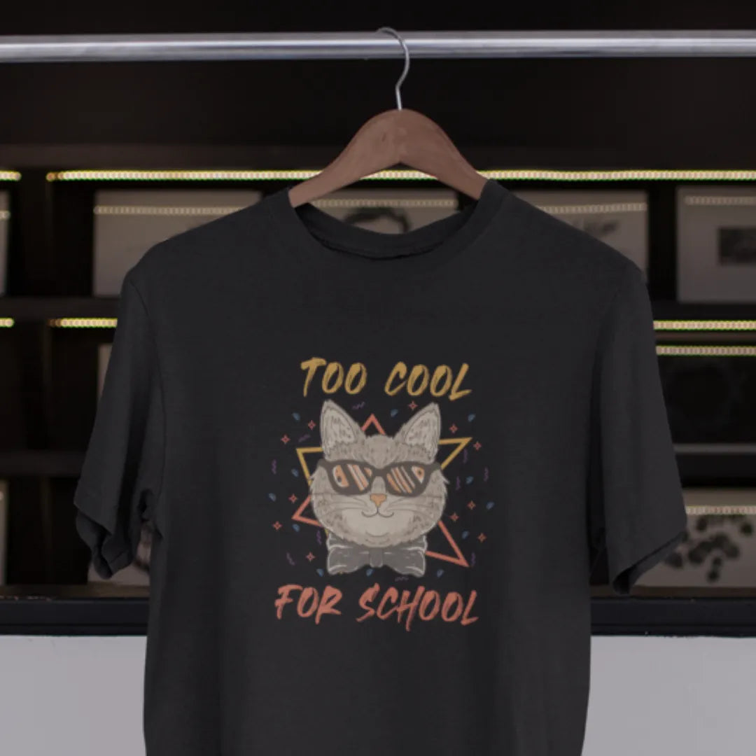 Too Cool for School - Neko Nyanko | Premium Kaos Kucing Streetwear Z123