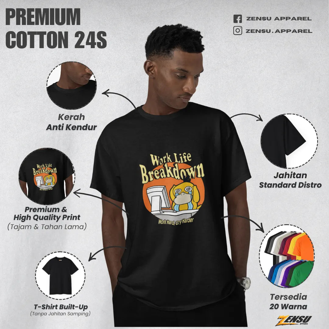 Psyduck Work Life Breakdown - Pokemon | Premium Kaos Anime Z129