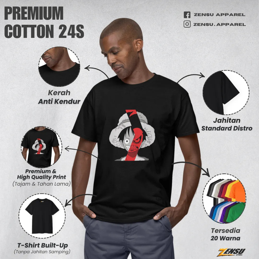 Luffy Half Gear 4 - One Piece | Premium Kaos Anime Z137
