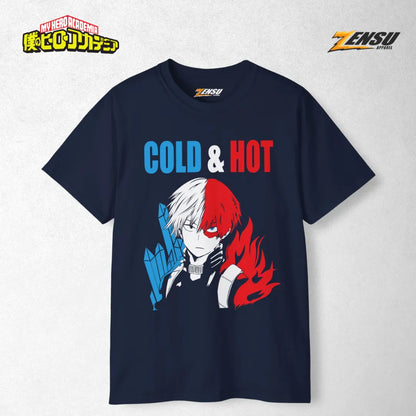 Shoto Todoroki Hot & Cold - My Hero Academia | Baju Kaos Anime Z072