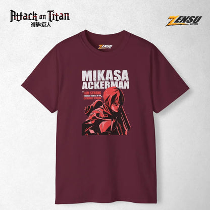 Mikasa "I Am Strong" - Attack On Titan | Premium Kaos Anime Z003