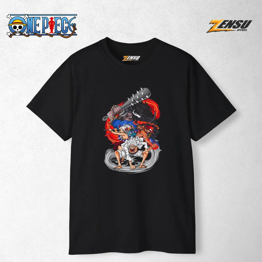 Luffy Gear 5, Ace, Yamato & Kaido - One Piece | Premium Kaos Anime Z037