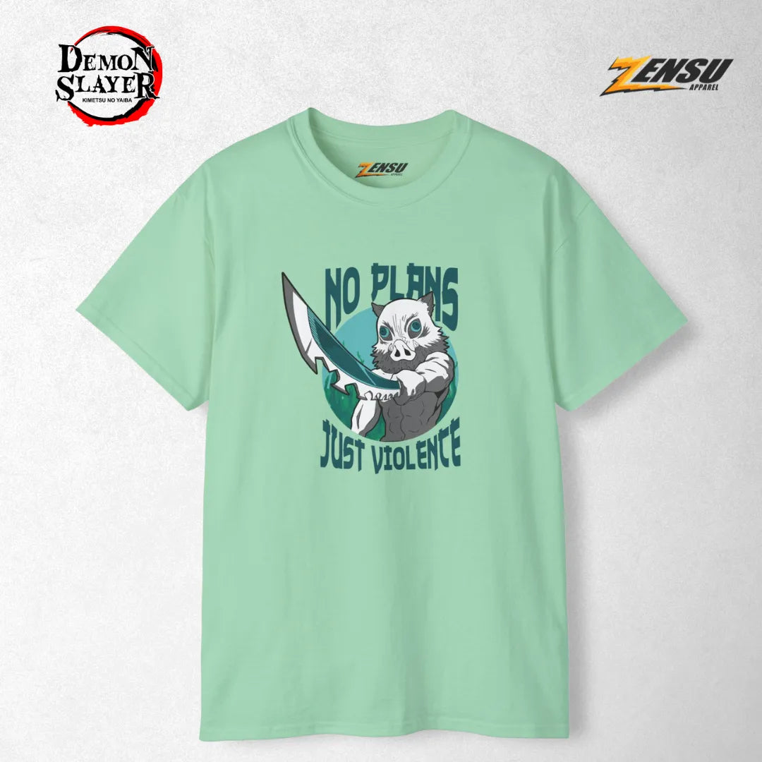 Inosuke No Plans Just Violence - Demon Slayer | Premium Kaos Anime Z077