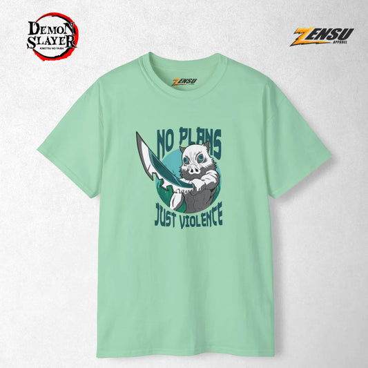 Inosuke No Plans Just Violence - Demon Slayer | Premium Kaos Anime Z077