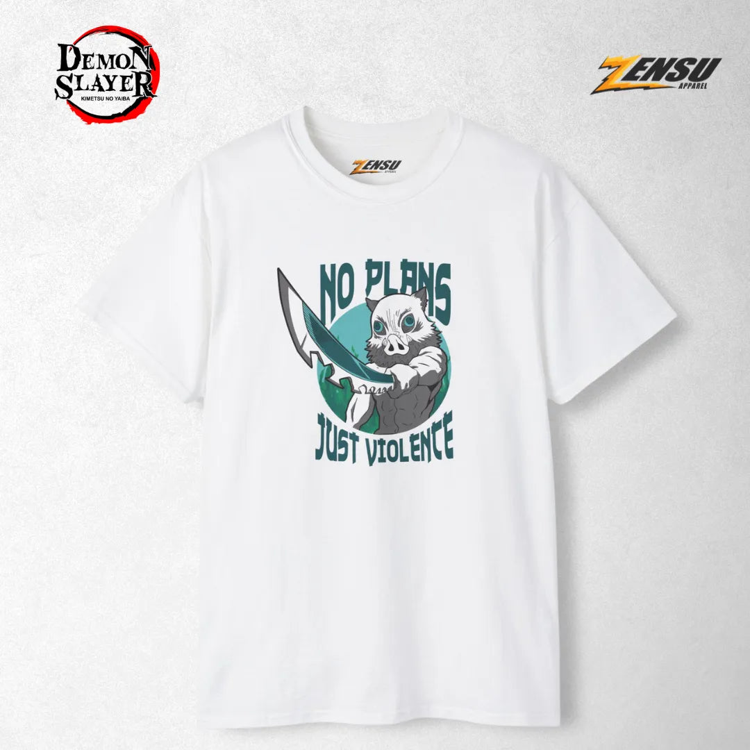 Inosuke No Plans Just Violence - Demon Slayer | Premium Kaos Anime Z077