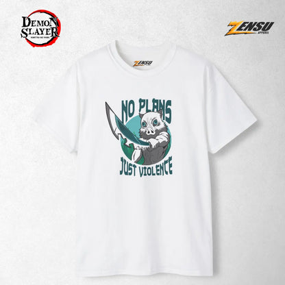 Inosuke No Plans Just Violence - Demon Slayer | Premium Kaos Anime Z077