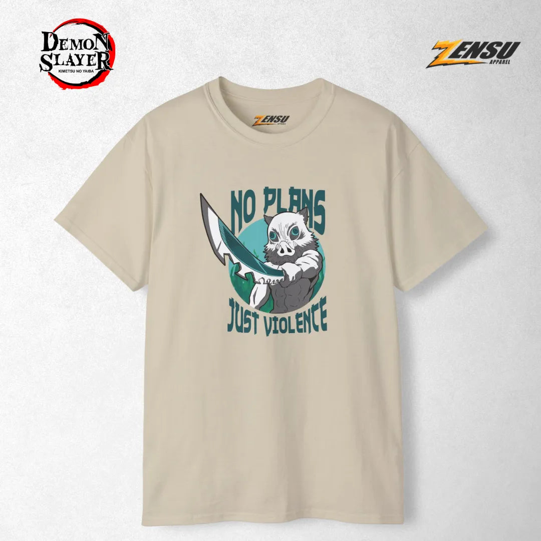 Inosuke No Plans Just Violence - Demon Slayer | Premium Kaos Anime Z077