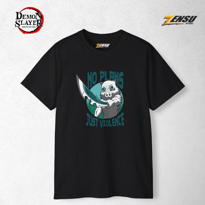 Inosuke No Plans Just Violence - Demon Slayer | Premium Kaos Anime Z077