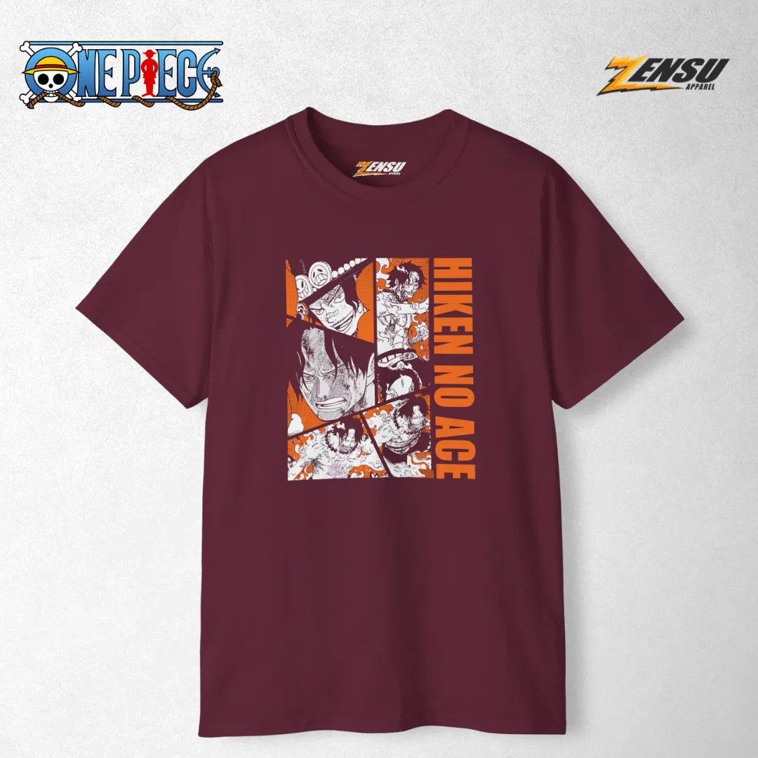 Tinju Api Ace - One Piece | Premium Kaos Anime Z160
