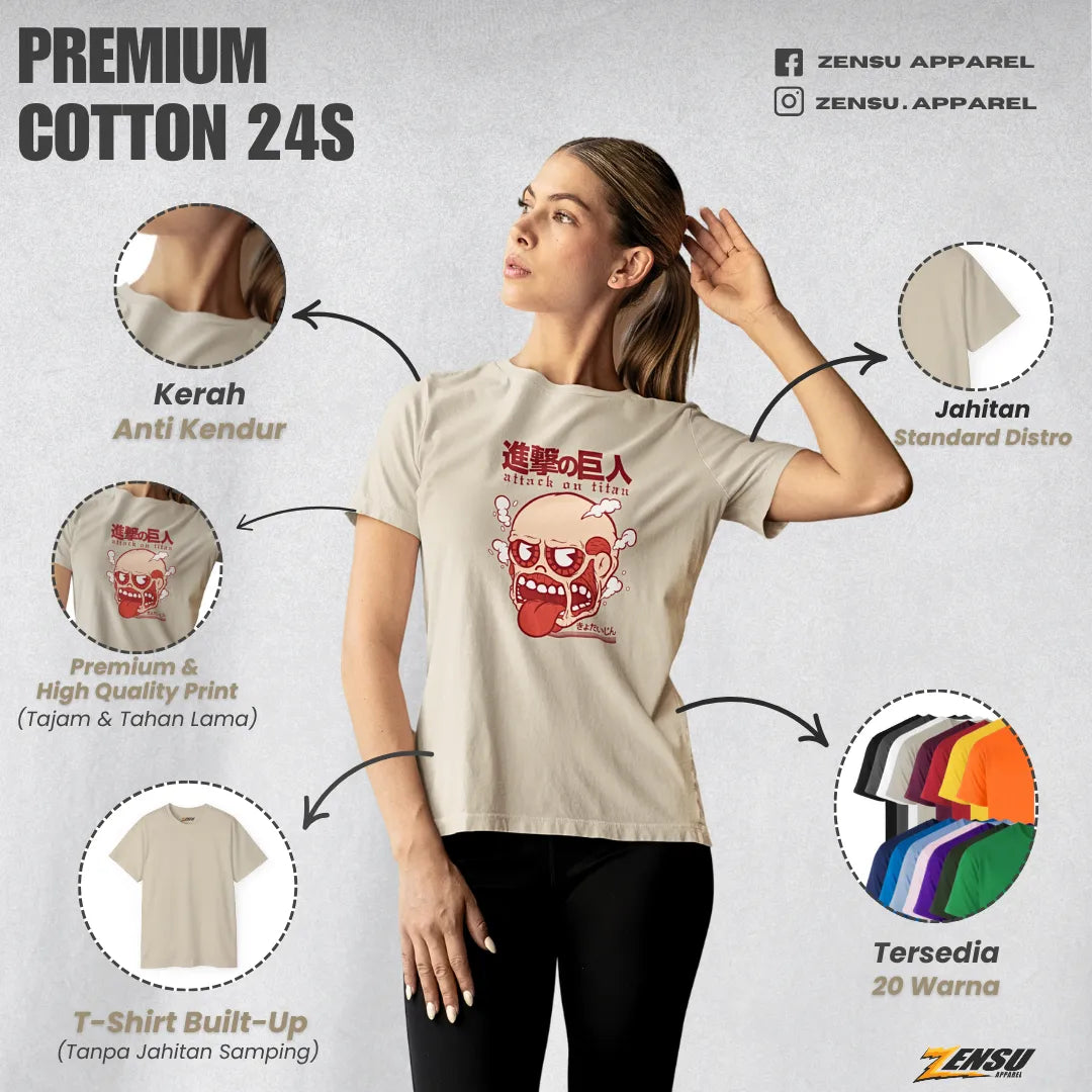 Chibi Kolosal - Attack On Titan | Premium Kaos Anime Z001