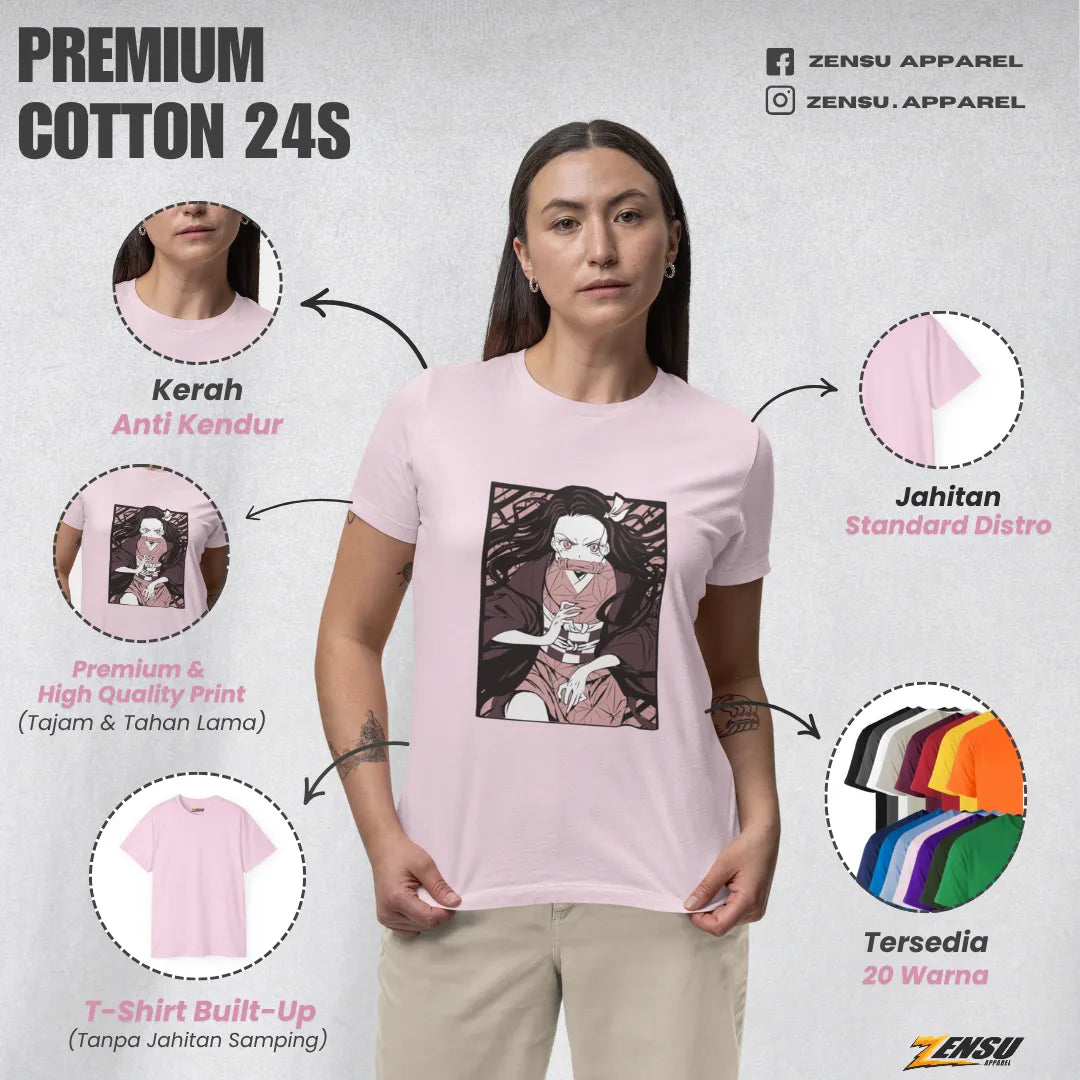Nezuko Demon - Demon Slayer | Premium Kaos Anime Z016