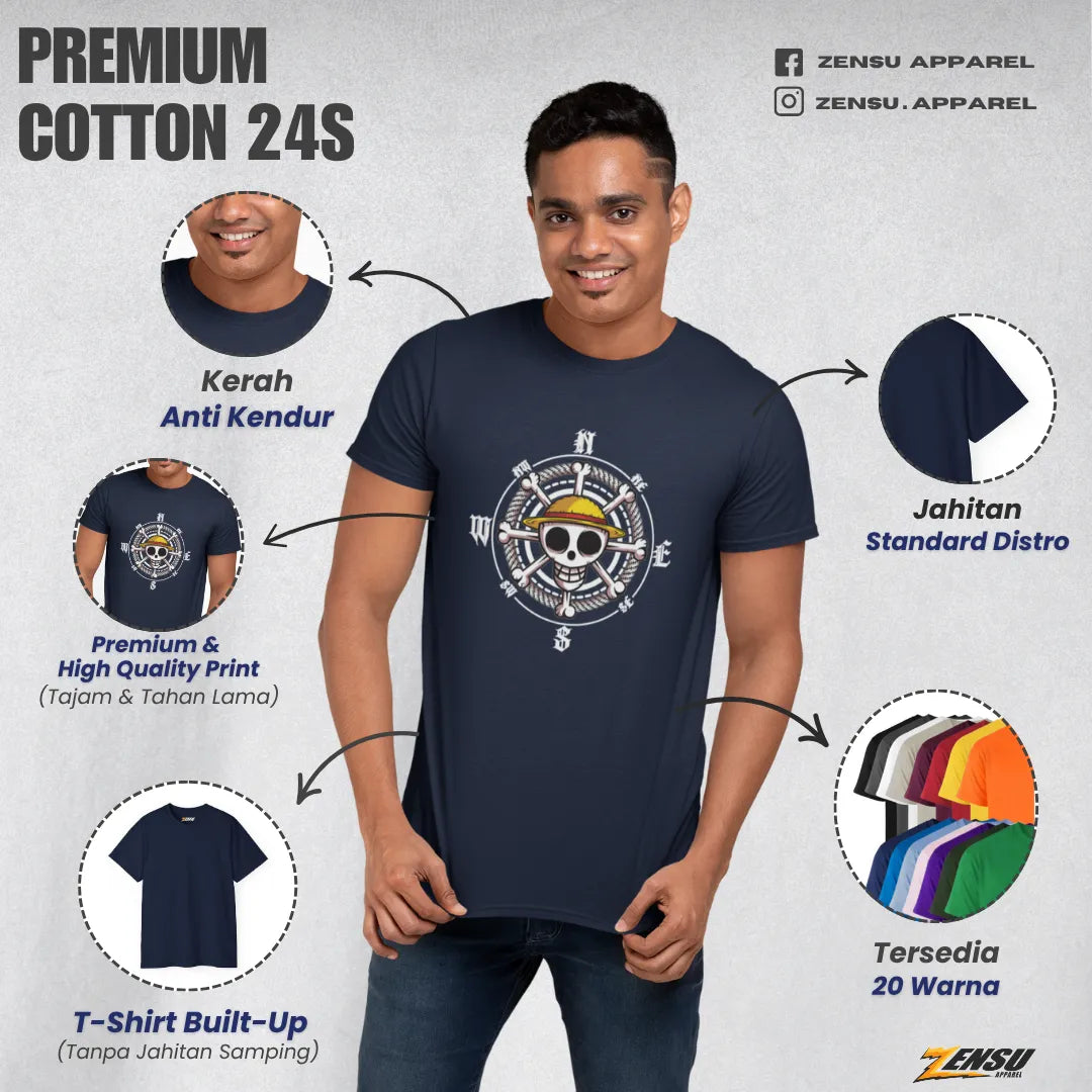 Straw Head Skull - One Piece | Premium Kaos Anime Z033