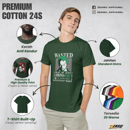 Zoro Bounty - One Piece | Premium Kaos Anime Z034