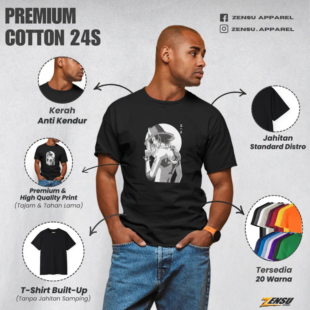 Fire Fist Ace - One Piece | Premium Kaos Anime Z035