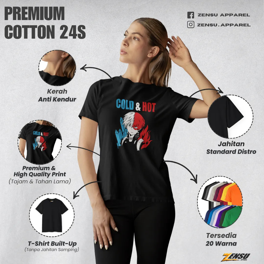 Shoto Todoroki Hot & Cold - My Hero Academia | Premium Kaos Anime Z072