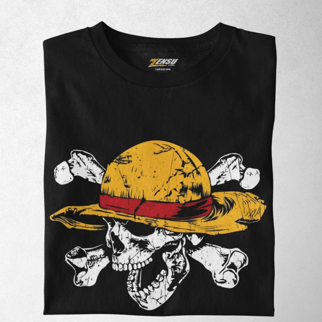 Tengkorak Topi Jerami - One Piece | Premium Kaos Anime Z148