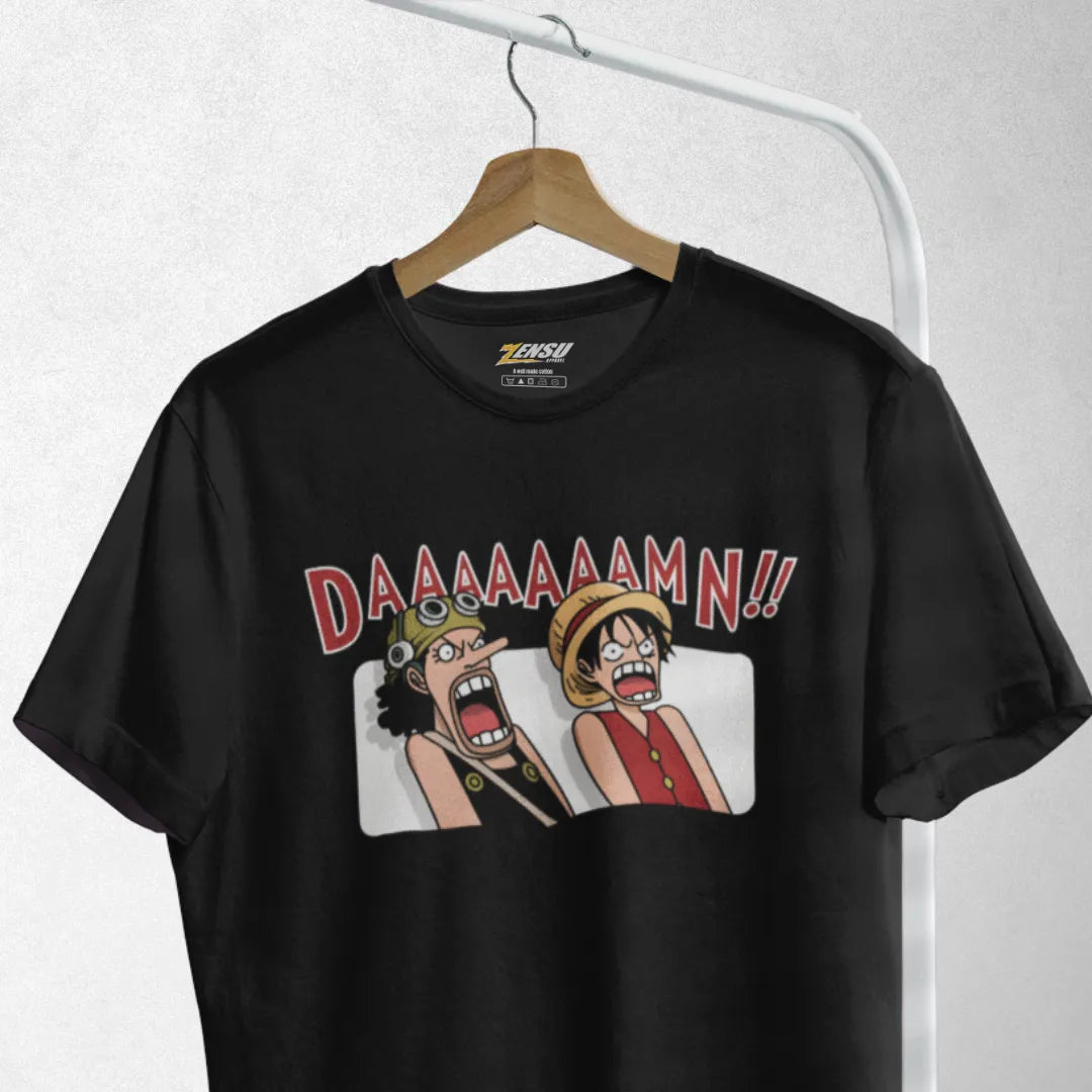 Daaaaaaamn!! Usop Luffy - One Piece | Premium Kaos Anime Z150