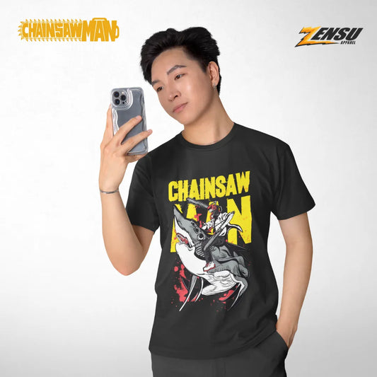 Chainsaw Man & Beam - Chainsaw Man | Baju Kaos Anime Z010