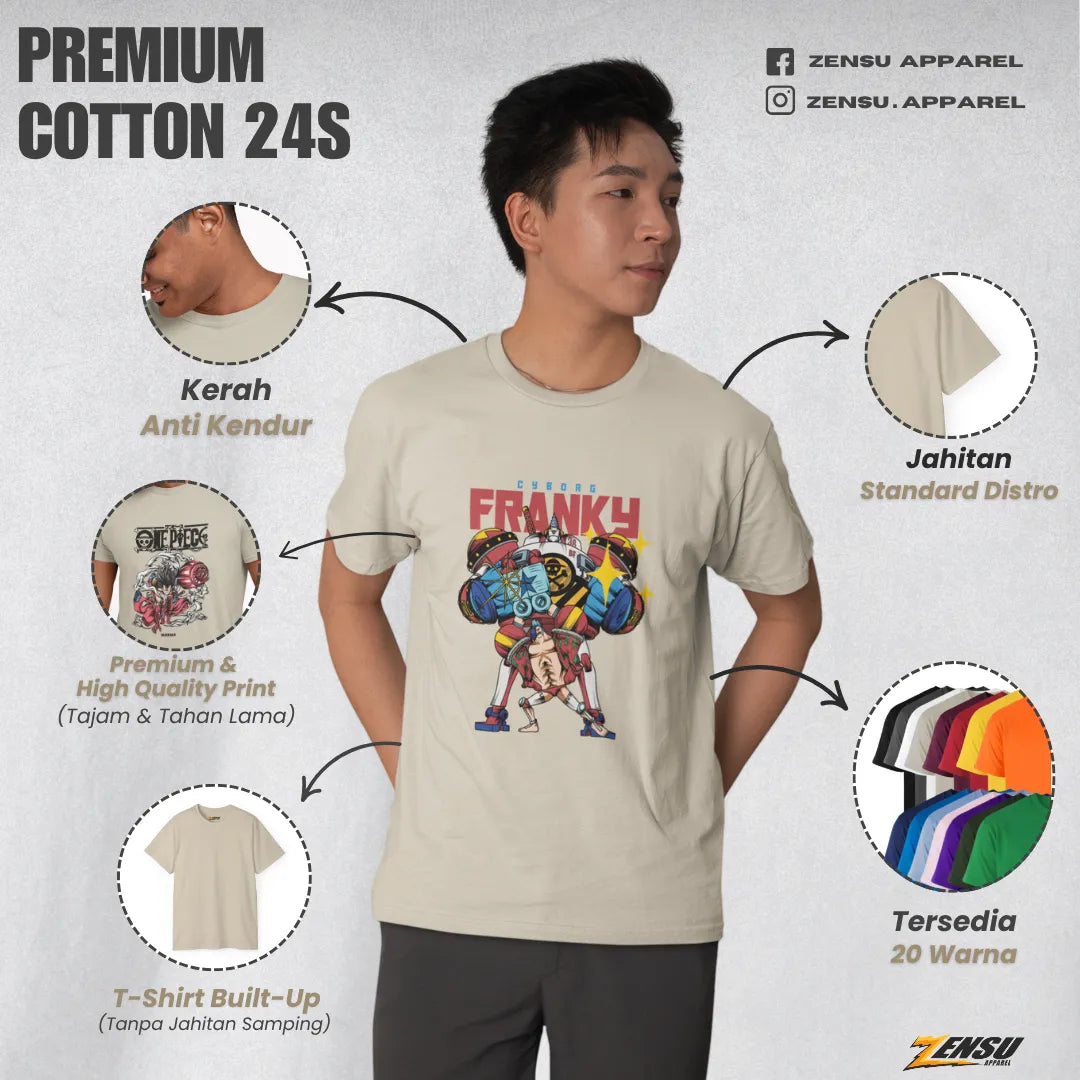 Cyborg Franky Super - One Piece | Premium Kaos Anime Z088