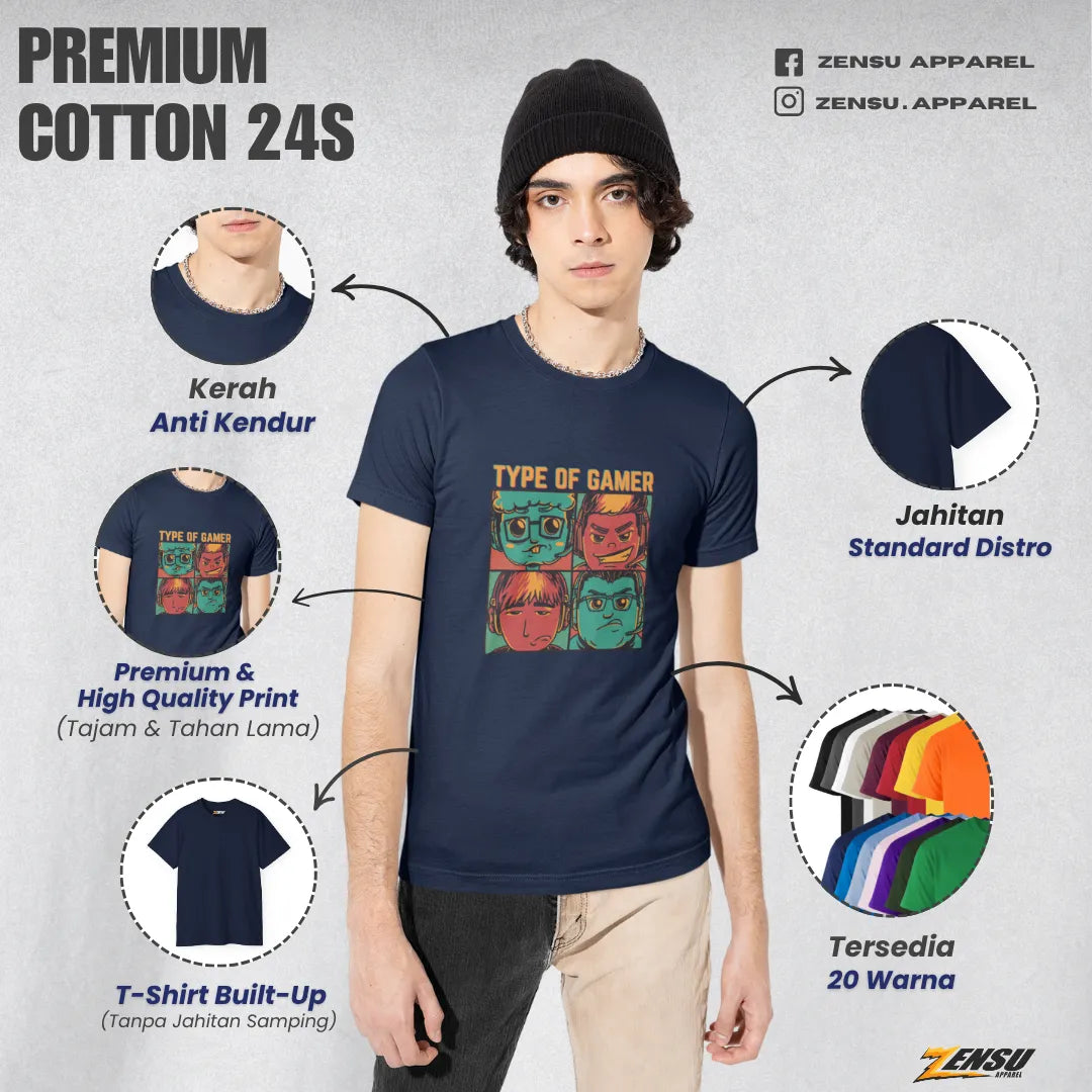 4 Type of Gamer - Gamers | Premium Kaos Streetwear Gamer Z101