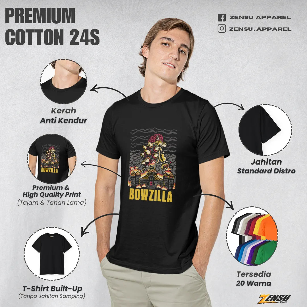 Bowzilla - Super Mario | Premium Kaos Streetwear Gamer Z104