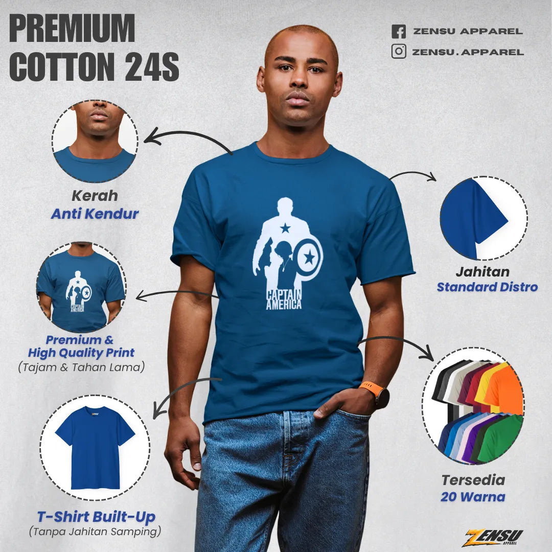 Captain America the First Avenger - Avengers | Premium Kaos Streetwear Movie Z115