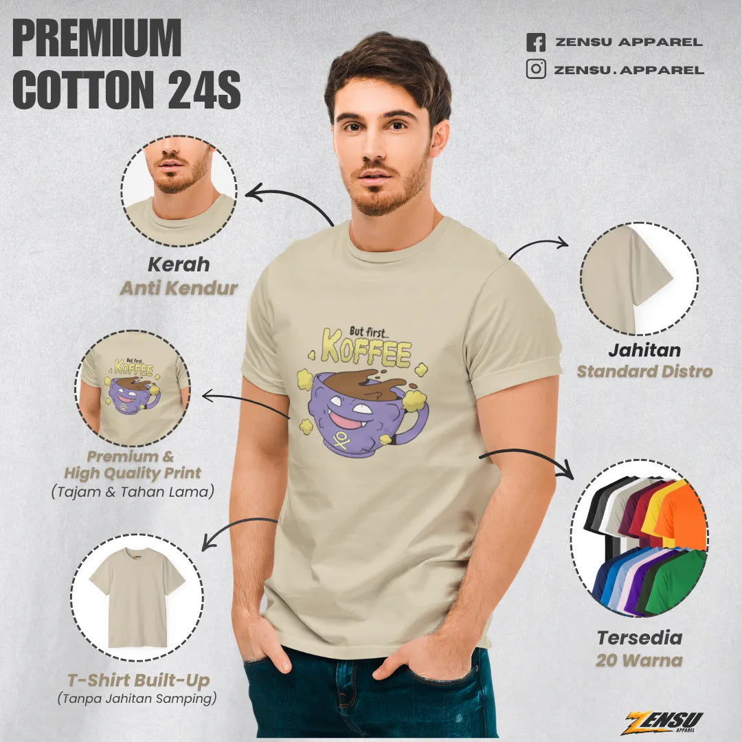Koffing But first Koffee - Pokemon | Premium Kaos Anime Z126