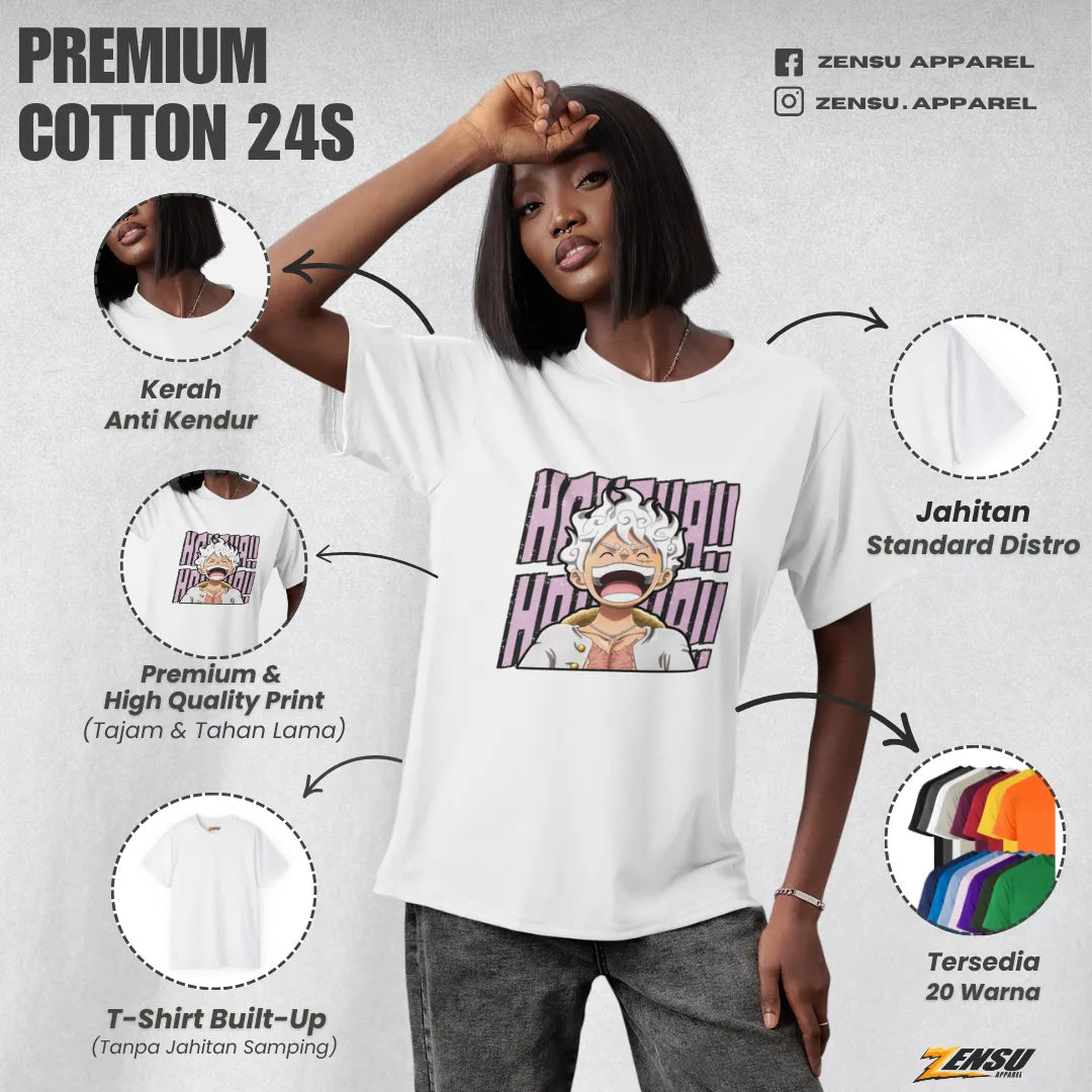 Luffy Ketawain Aja - One Piece | Premium Kaos Anime Z136