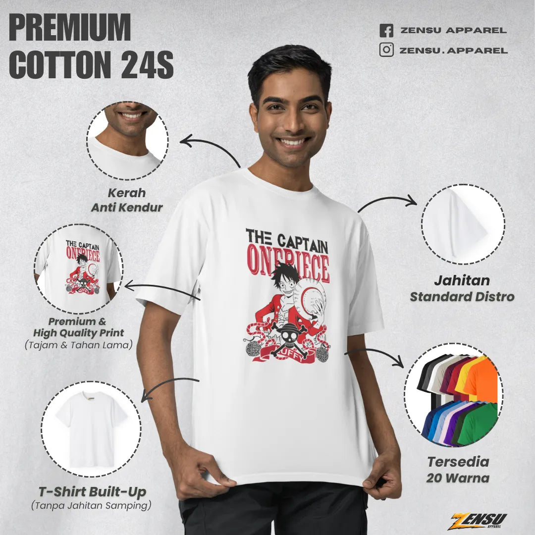The Captain Luffy - One Piece | Premium Kaos Anime Z140