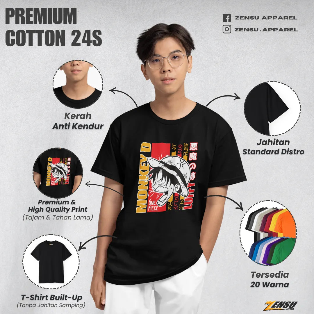 Straw Hat Fury - One Piece | Premium Kaos Anime Z142