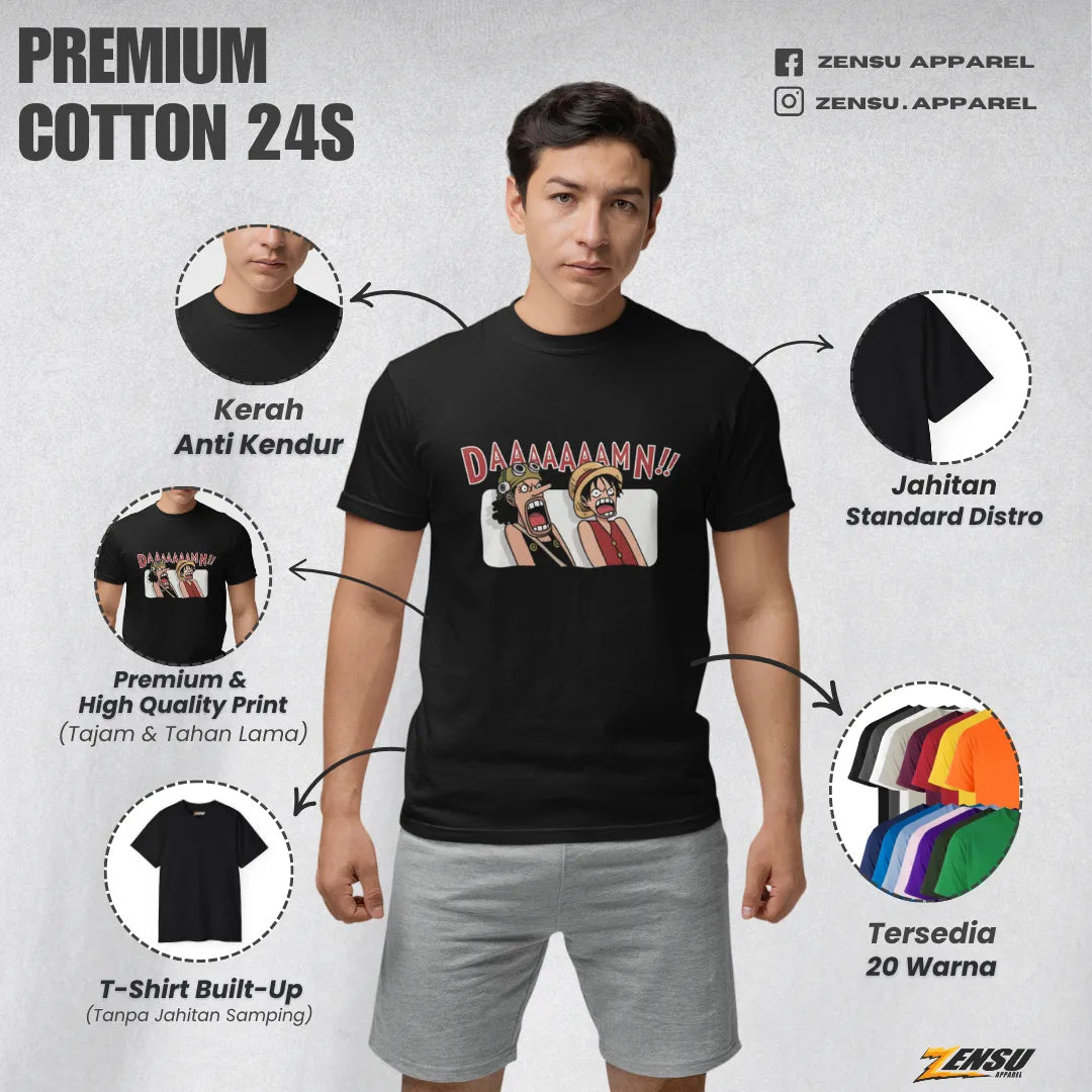 Daaaaaaamn!! Usop Luffy - One Piece | Premium Kaos Anime Z150