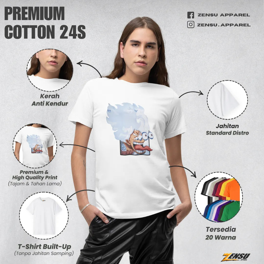 Luffy Gear 5 Eyes Popped Up - One Piece | Premium Kaos Anime Z163